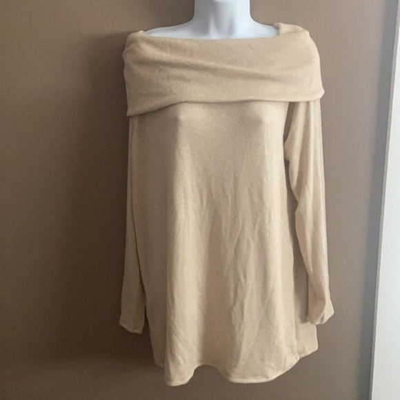 𝅺NWOT Honeyme shimmery cowl neck sweater size M - Picture 1 of 4